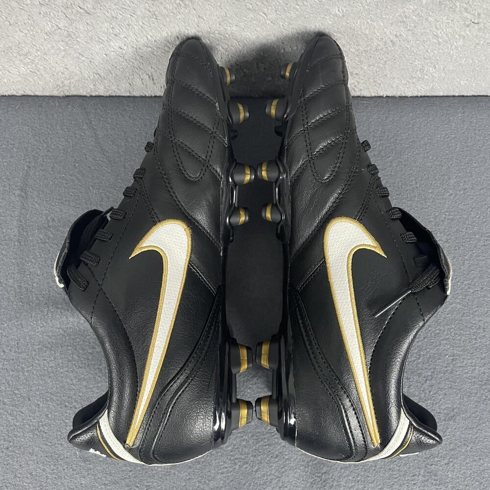 Nike Tiempo Legend III Soccer Shoes Mens Size 8 Black White Gold Firm Ground - Picture 10 of 14